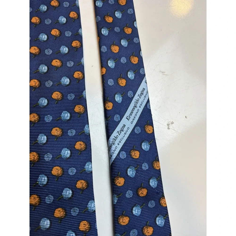 Ermenegildo Zegna Blue Silk Tie EuC
